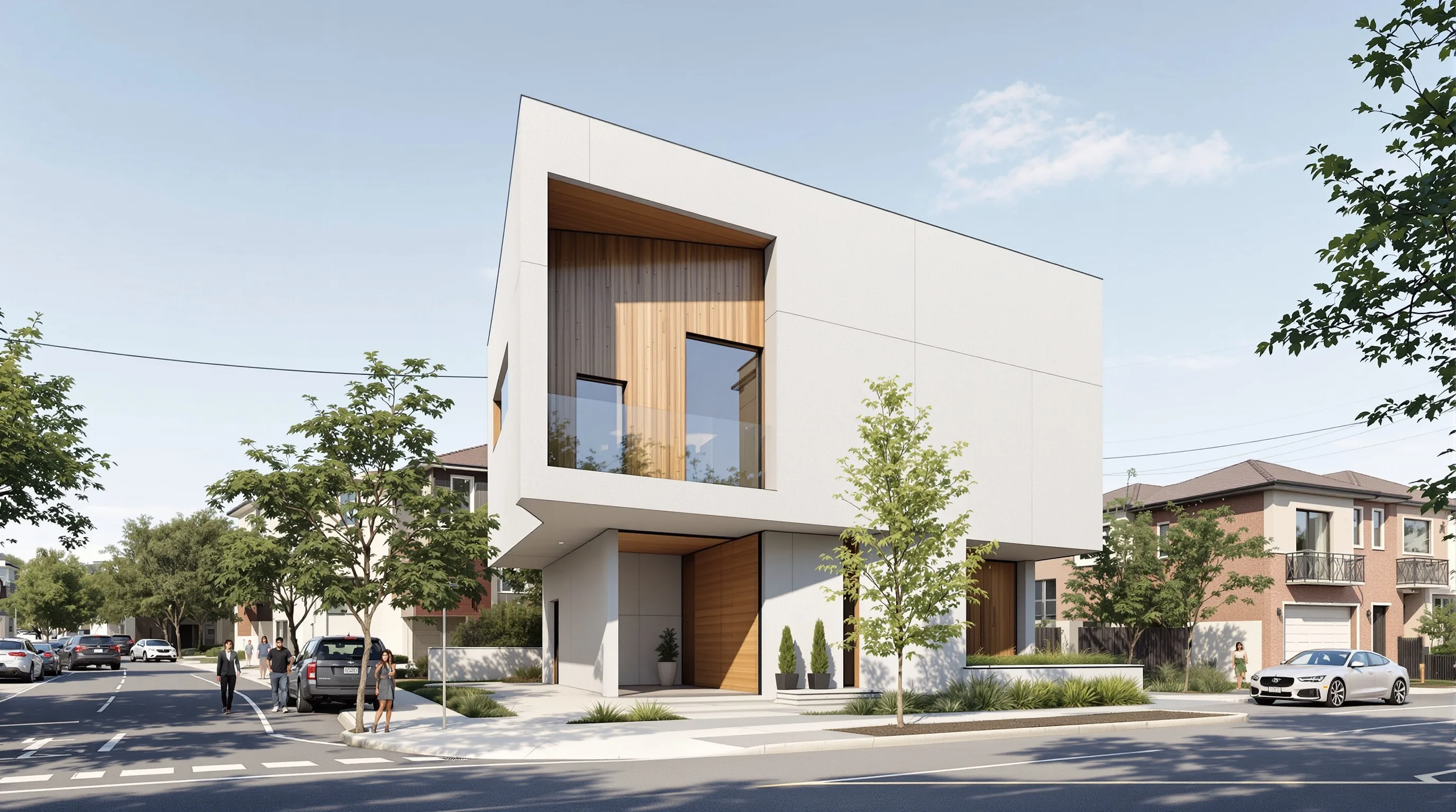 Cantilevered Corner House